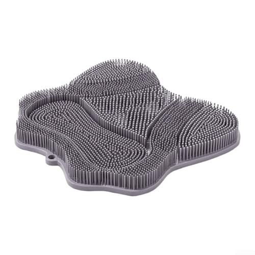 Badezimmermatte mit Schmetterlingsform, rutschfest, Massagefunktionen für die Dusche (grau) von Feeshoppher
