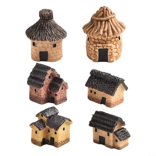 Bezaubernde Miniatur-Hausstatuen, 6 Stück, zum Basteln von skurrilen Feengärten und Dekorationsstilen Bezaubernde Miniatur-Hausstatuen, 6 Stück, zum Basteln von skurrilen Feengärten und Dekorationsstilen von Feeshoppher
