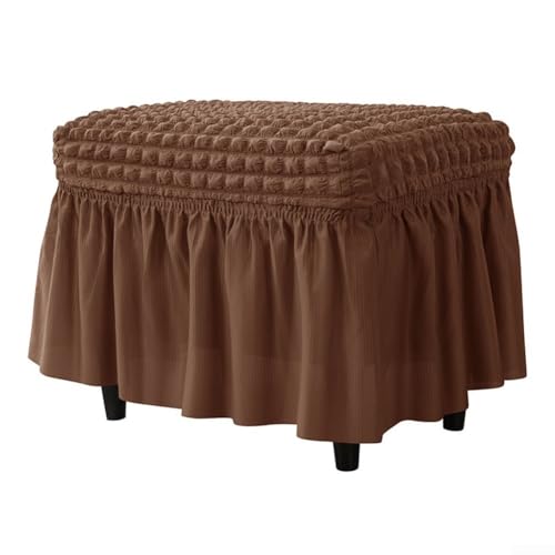 Elegant Bubble Grid Full Skirt Pedal Cover Premium Dust Protection for Furniture (Dark Brown) von Feeshoppher