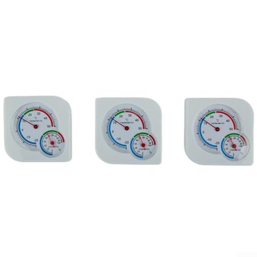 Essential 3-teiliges analoges Thermo-Hygrometer-Set für genaue Klimaüberwachung in Haus und Garten von Feeshoppher