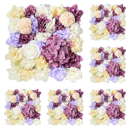 Feeshoppher Blumen-Wandpaneel Blumen-Hintergrund, 6 Stück, künstliche Blumen-Wandpaneele, 3D-Rosen-Hortensien-Hintergrund, dekorativer Hochzeits-/Party-Events, Foto-Hintergrund, Heimdekoration, 38,1 x Feeshoppher Blumen-Wandpaneel Blumen-Hintergrund, 6 Stück, künstliche Blumen-Wandpaneele, 3D-Rosen-Hortensien-Hintergrund, dekorativer Hochzeits-/Party-Events, Foto-Hintergrund, Heimdekoration, 38,1 x von Feeshoppher