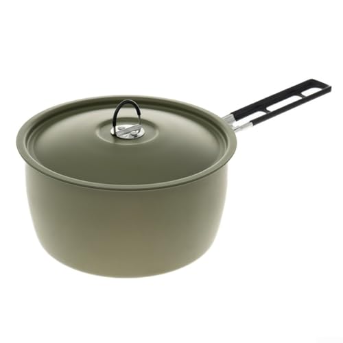 Feeshoppher Camping-Kochpfanne aus Aluminiumlegierung, faltbarer Griff, Bratpfanne mit rutschfestem Boden, für Outdoor-Wandern, Picknick, 195 x 95 mm (grün) von Feeshoppher