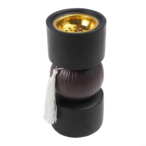 Feeshoppher Eleganter Aromatherapieofen aus Kunstharz mit Quaste, Hantel-Akzent, dekorativer ätherischer Ölbrenner und Schreibtisch-Dekoration für entspannende Atmosphäre, Meditation, Heimbüro von Feeshoppher