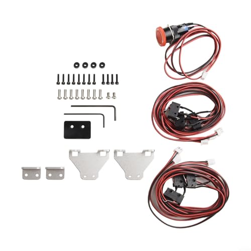 Feeshoppher Industrieller CNC-Endschalter und Emer-gency Stop Switch Kit CNC Graviermaschine Endschalter und Em-Check-Schalter Kit mit 80cm 2-poligem Kabel für 3018 PRO 3018 Max 3018 Plus von Feeshoppher