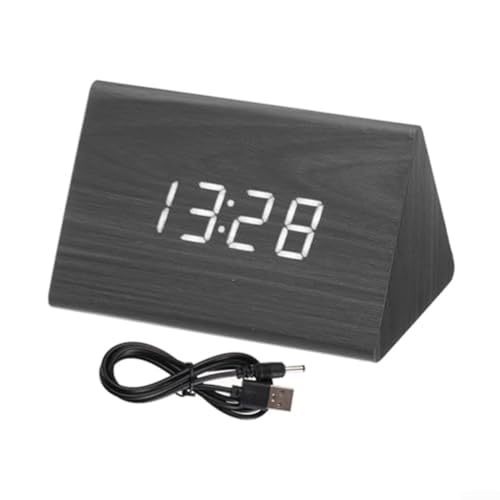 Feeshoppher Intelligenter LED-Wecker Moderner LED-Digitalwecker aus Holz Desktop-Uhr mit Sprachsteuerung Einstellbare Helligkeit Elektronische Anzeige Zeit Temperatur für Home Office Feeshoppher Intelligenter LED-Wecker Moderner LED-Digitalwecker aus Holz Desktop-Uhr mit Sprachsteuerung Einstellbare Helligkeit Elektronische Anzeige Zeit Temperatur für Home Office von Feeshoppher