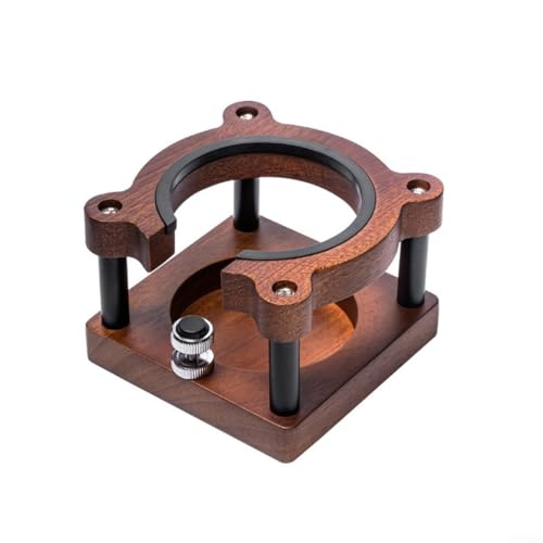 Feeshoppher Kaffee-Tamper-Station Basis verstellbare Espressotampingstation aus Holz Kaffeestampfer Basis Halter für 51–58 mm Siebträger Ba-rista Werkzeuge Sapeli-Holz Küchenzubehör (A) von Feeshoppher