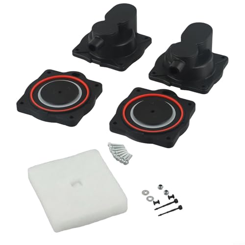 Feeshoppher Luftpumpen-Membran-Reparatur-Set, mit Schrauben, Luftfilter für HP-80 HP-60 Aquarium, Schwarz Feeshoppher Luftpumpen-Membran-Reparatur-Set, mit Schrauben, Luftfilter für HP-80 HP-60 Aquarium, Schwarz von Feeshoppher