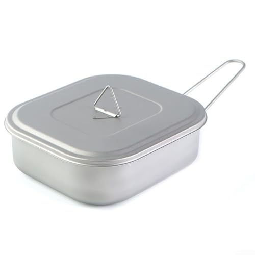 Feeshoppher Lunchbox aus Titan, 1000 ml, Camping-Kochgeschirr-Behälter mit faltbarem Griff, Outdoor-Lebensmittel-Aufbewahrungsbox für Wandern, Rucksackreisen, Reisen Feeshoppher Lunchbox aus Titan, 1000 ml, Camping-Kochgeschirr-Behälter mit faltbarem Griff, Outdoor-Lebensmittel-Aufbewahrungsbox für Wandern, Rucksackreisen, Reisen von Feeshoppher