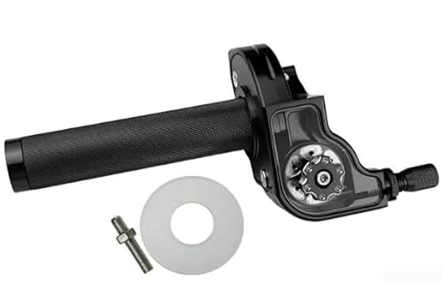 Feeshoppher Motorrad-Gasgriff-Abdeckung, Motorrad-Handgriffabdeckungen, Aluminium, Motorräder, Gasgriffabdeckung, 7/8 Zoll Lenkergriff-Kontrollsystem mit Kabel für Dirt Bike ATV (schwarz) von Feeshoppher