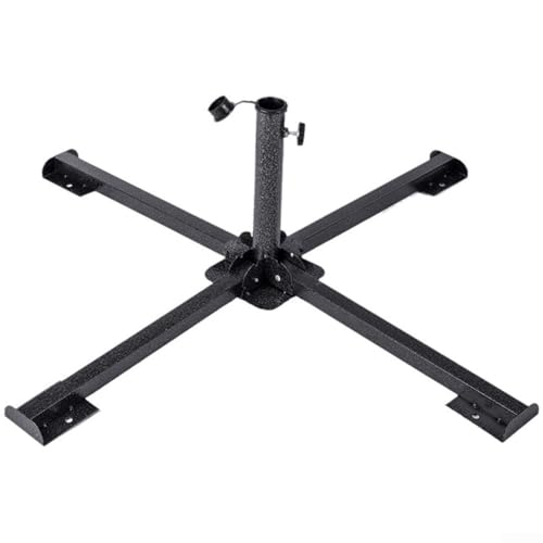 Feeshoppher Outdoor Umbrella Base Umbrella Stand Base Holders Portable Umbrella Bases Stands Outdoor Foldable Metal Holder with Adjustable Center Hole for Garden Beach Patio Lawn Camping von Feeshoppher