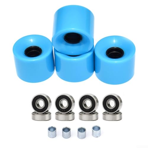 Feeshoppher Skateboards Longboard-Rad 4 Stück Allwetter-Räder staub- und schmutzdichte Skateboard-Räder 60 x 45 mm 78 A mit ABEC-9-Lager-Abstandshalter Set für Pro Street Skating Regular Cruis-er von Feeshoppher