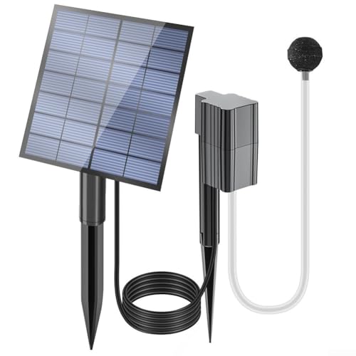 Feeshoppher Solarbetriebene Luftblasenpumpe, 7 V, 2,5 W, solarbetriebene Teich-Sauerstoffpumpe, Solarbetriebene Luftpumpe mit 180 Grad verstellbarem Panel für Garten-Sauerstoff-Sauerstoffsystem Feeshoppher Solarbetriebene Luftblasenpumpe, 7 V, 2,5 W, solarbetriebene Teich-Sauerstoffpumpe, Solarbetriebene Luftpumpe mit 180 Grad verstellbarem Panel für Garten-Sauerstoff-Sauerstoffsystem von Feeshoppher