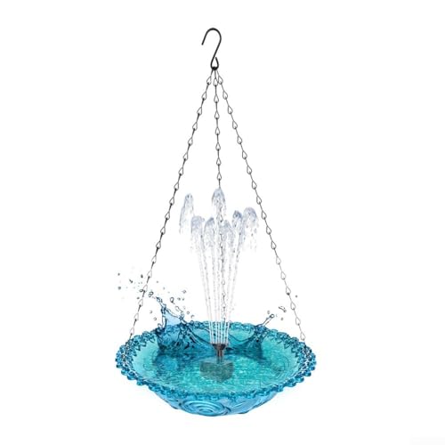 Feeshoppher Solarbetriebene Vogeltränke für den Außenbereich, Garten, Wasserspiel, Metallbecken, Sprinkler, hängende Vogelfutterstation mit 23,5 cm breiter Schüssel für Hinterhof-Dekoration (blau) Feeshoppher Solarbetriebene Vogeltränke für den Außenbereich, Garten, Wasserspiel, Metallbecken, Sprinkler, hängende Vogelfutterstation mit 23,5 cm breiter Schüssel für Hinterhof-Dekoration (blau) von Feeshoppher