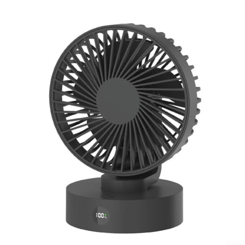 Feeshoppher Tragbarer Desktop-USB-Ventilator mit Radio-Funktion, einstellbare Geschwindigkeit, kleiner persönlicher Kühlventilator, wiederaufladbar, batteriebetrieben, leiser Betrieb für Zuhause, Büro von Feeshoppher