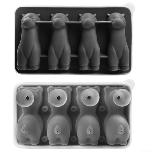 Flexible Silikon-Eiswürfelform in Alpaka-Form mit Deckel für müheloses Herauslösen von Eis (schwarz) von Feeshoppher