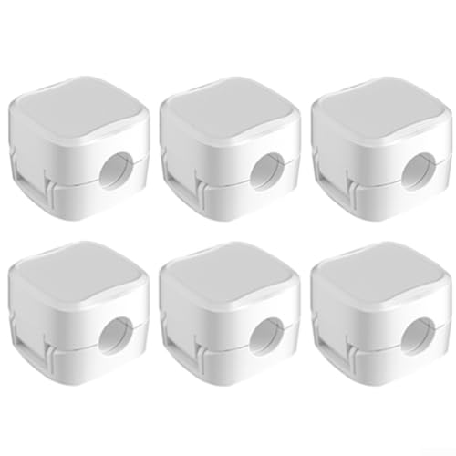 Für Kabelhalter unter dem Schreibtisch, 6 magnetische Kabelclips für einfache Organisation (6 Stück weiß) von Feeshoppher