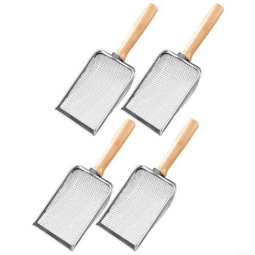 Gartengeräte-Set Edelstahl Schaufel und Sieb mit Holzgriff für effizientes Arbeiten (2+2.8+3.8+5mm) von Feeshoppher