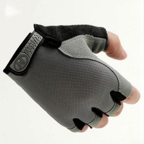 Halbfinger-Handschuhe für Sommer-Radfahren, bequem und stoßdämpfend für Outdoor-Aktivitäten (M Grau) von Feeshoppher