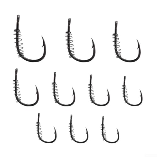 Karpfenangelhaken Set 25 Stück mit Federring Widerhaken Wirbel für vielfältige Angelanwendungen (10#) von Feeshoppher