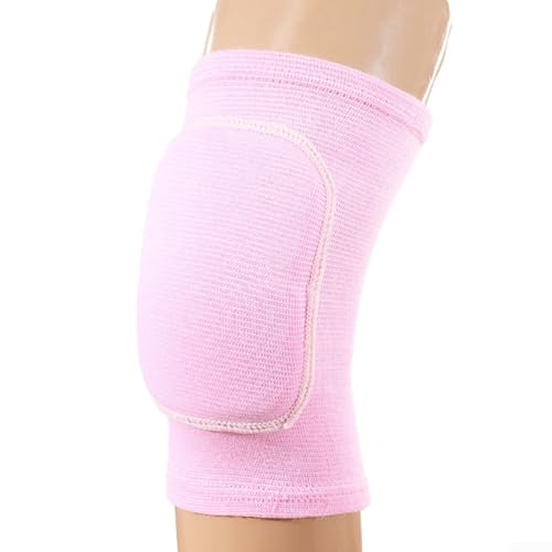 Kompressions-Knieschoner 1 Paar mit elastischer Unterstützung und dicker Schwammschicht für bequemen Schutz bei verschiedenen Sportarten (L Pink) von Feeshoppher