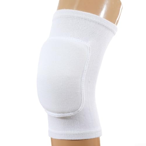 Kompressions-Knieschoner 1 Paar mit elastischer Unterstützung und dicker Schwammschicht für bequemen Schutz bei verschiedenen Sportarten (L Weiß) von Feeshoppher