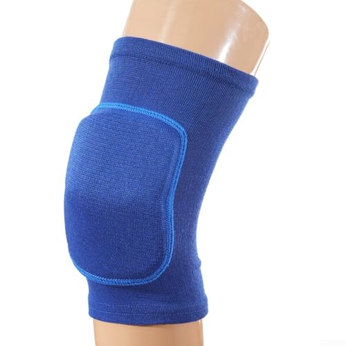 Kompressions-Knieschoner 1 Paar mit elastischer Unterstützung und dicker Schwammschicht für bequemen Schutz bei verschiedenen Sportarten (S blau) von Feeshoppher
