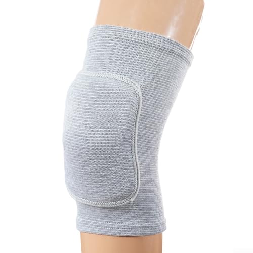 Kompressions-Knieschoner 1 Paar mit elastischer Unterstützung und dicker Schwammschicht für bequemen Schutz bei verschiedenen Sportarten (S grau) von Feeshoppher