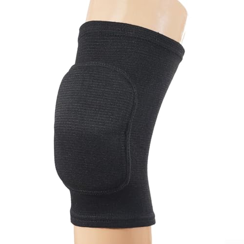 Kompressions-Knieschoner 1 Paar mit elastischer Unterstützung und dicker Schwammschicht für bequemen Schutz bei verschiedenen Sportarten (S schwarz) von Feeshoppher