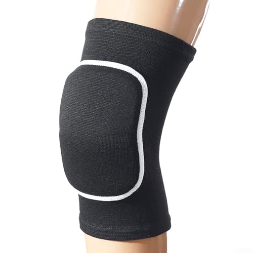Kompressions-Knieschoner 1 Paar mit elastischer Unterstützung und dicker Schwammschicht für bequemen Schutz bei verschiedenen Sportarten (XS schwarz und weiß) von Feeshoppher