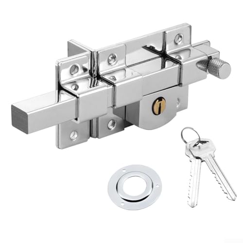 Kreuzschlüssel Außentürschloss Heavy Duty Mechanisches Türschloss mit Kreuzschlüssel Diebstahlsicherung Sicherheitsriegel für Gartenzaun Holz Eisentüren (2008CR – links) von Feeshoppher