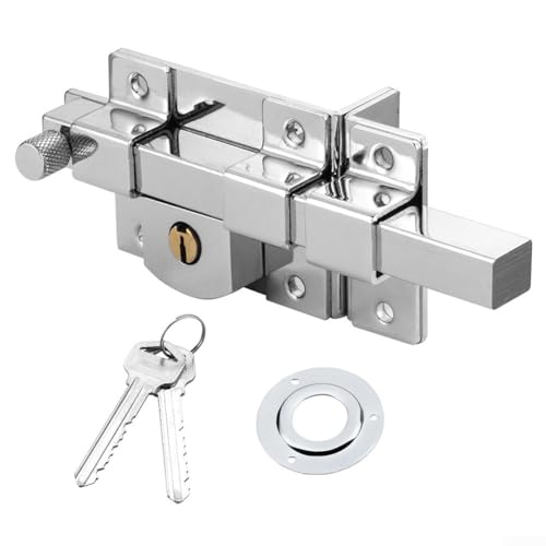 Kreuzschlüssel Außentürschloss Heavy Duty Mechanisches Türschloss mit Kreuzschlüssel Diebstahlsicherung Sicherheitsriegel für Gartenzaun Holz Eisentüren (2008CR – rechts) von Feeshoppher