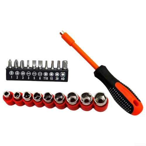 Leichtes, tragbares Werkzeugset, 20 Stück multifunktionale Sechskant-Stecknüsse und Schraubendreher-Bits für einfachen Transport Leichtes, tragbares Werkzeugset, 20 Stück multifunktionale Sechskant-Stecknüsse und Schraubendreher-Bits für einfachen Transport von Feeshoppher