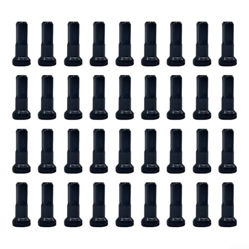 Leichtes Aluminium-Speichennippel-Set, 36 Stück, 14 mm, für 14 G Rennrad-Speichen, Fahrradausrüstung (schwarz) von Feeshoppher