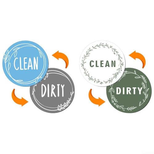 Magnetische "Clean and Dirty"-Schilder für Geschirrspüler, 2 Stück, Küchenorganisationswerkzeug (D) von Feeshoppher