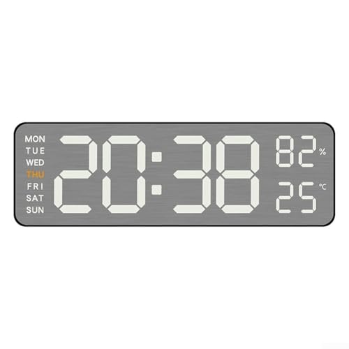 Moderner 22,9 cm Wecker mit Memory-Funktion und benutzerfreundlicher Oberfläche (schwarzes Gehäuse 5513) von Feeshoppher