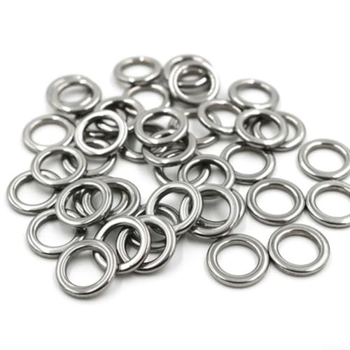 Nahtlose Sprengringe für Angelausrüstung, 50 solide Edelstahlverbinder für zuverlässige Leistung (4,8 x 7,6 mm) von Feeshoppher
