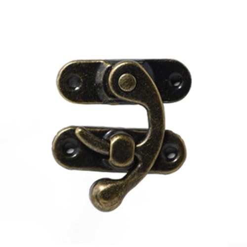 New Chinese Style Iron Box Buckle Lock, Antique Design Clasp for Jewelry and Decorative Storage Applications (Right hook bronze) von Feeshoppher