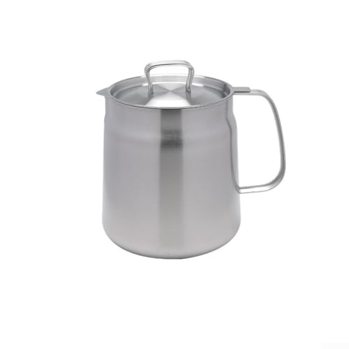 Ölfiltertopf, 12 l, Edelstahl, Ölsieb, Topf mit Abdeckung und Filterkorb für Heißölfilterung und Aufbewahrung, Küchen-Kochwerkzeug mit Anti-Tropf-Ausguss (2 l) von Feeshoppher
