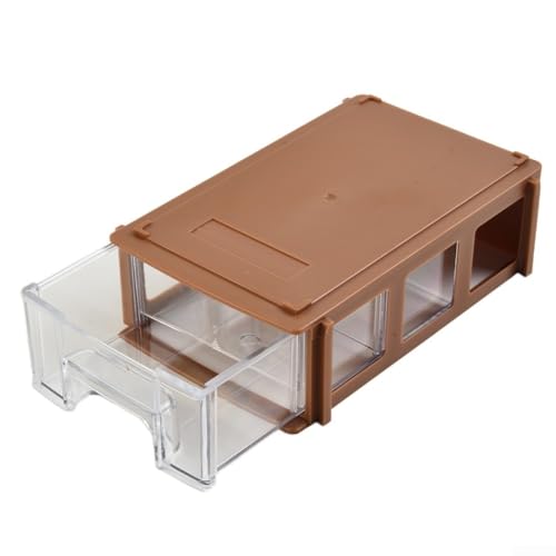 Organisieren leicht gemacht, 1 x stapelbare Hardware-Aufbewahrungsbox mit transparenten Schubladen für schnellen Zugriff (braun) von Feeshoppher