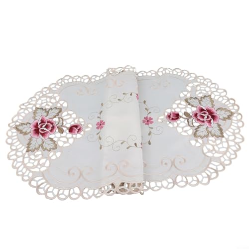 Ovale Tischdecke mit Blumenmuster, bestickt, für Tischdekoration, Hochzeiten, Partys, Abschlussfeiern, Familienessen und Feiern zu Hause Ovale Tischdecke mit Blumenmuster, bestickt, für Tischdekoration, Hochzeiten, Partys, Abschlussfeiern, Familienessen und Feiern zu Hause von Feeshoppher
