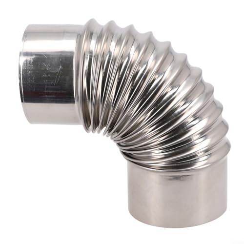 Rauchrohrbogen aus Edelstahl mit Regenschutzkappe für Kamine und Grills (80 mm) von Feeshoppher