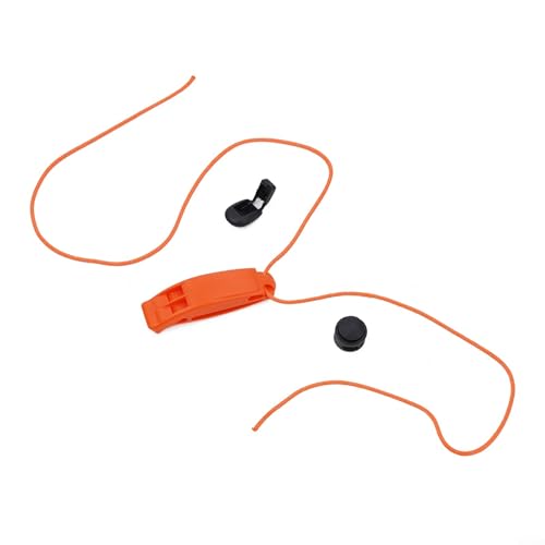Sicherheitspfeife für Tauchen, Dual-Frequenz für Wassersport, Signalgerät mit Umhängeband (orange) von Feeshoppher