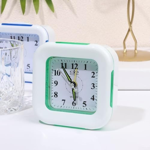 Snooze Silent Quarzwecker mit Nachtlicht, perfekt für Schlafzimmer und Büro (grün) von Feeshoppher