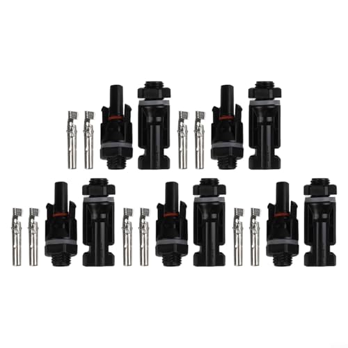 Solarmodul-Steckdosen-Set, 5 Paar, zur Verwendung mit 2 5 mm, 4 mm, 6 mm PV-Kabeln von Feeshoppher