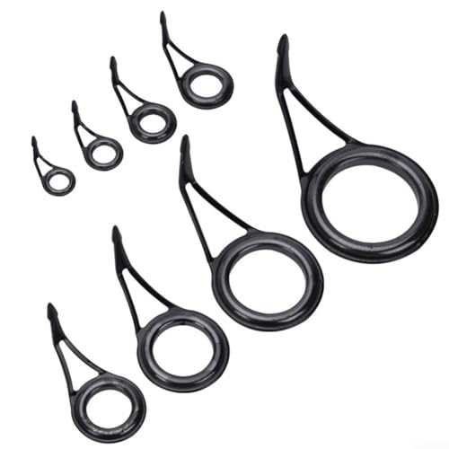 Stabiles Angeloberring-Reparatur-Set, Schnurführungen, Augen-Sets, 8 Stück, gemischte Größen für Angelruten-Reparatur und Keramik-Angeloberringe von Feeshoppher