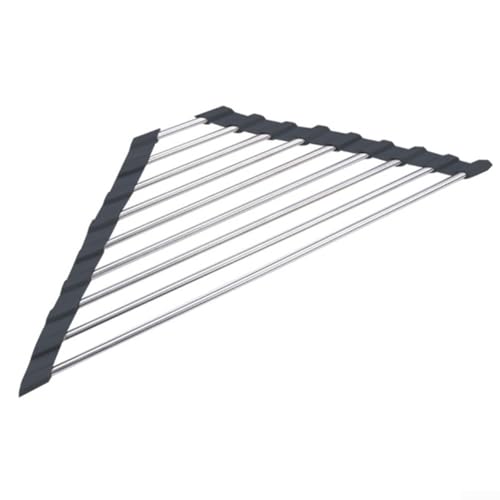 Stabiles dreieckiges Abtropfgestell, lebensmittelechter Schwammhalter mit platzsparendem Design (schwarz) von Feeshoppher