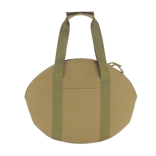 Tragbare Bratpfannen-Aufbewahrungstasche, 600D Oxford-Material mit bequemem Griff für BBQ (Khaki oval) von Feeshoppher