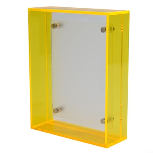 Transparenter Acryl-Präsentationsständer, moderner Rahmen für Bilder, Skizzen und mehr (gelb) von Feeshoppher