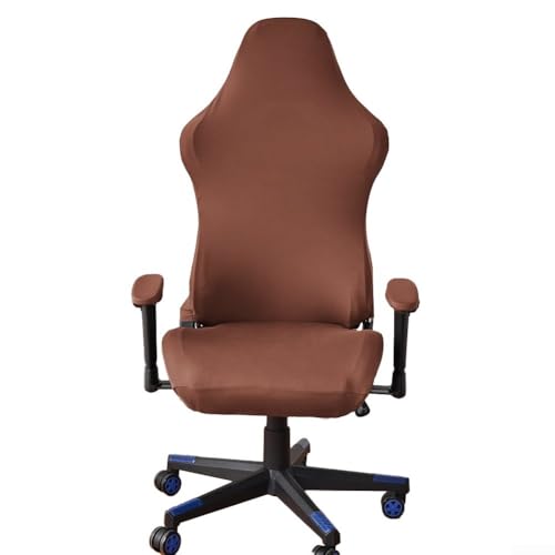 Verbesserter Komfort, ergonomisches Design von dehnbaren Bürostuhlhussen mit langen Ärmeln an den Armlehnen (rot und braun) von Feeshoppher