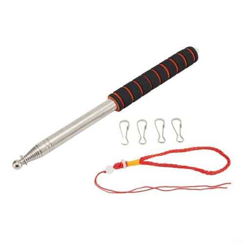 Verstellbarer Teleskop-Fahnenmast aus Edelstahl, leichtes Design mit Clip für Tourguide und Lehranwendungen (orange) von Feeshoppher
